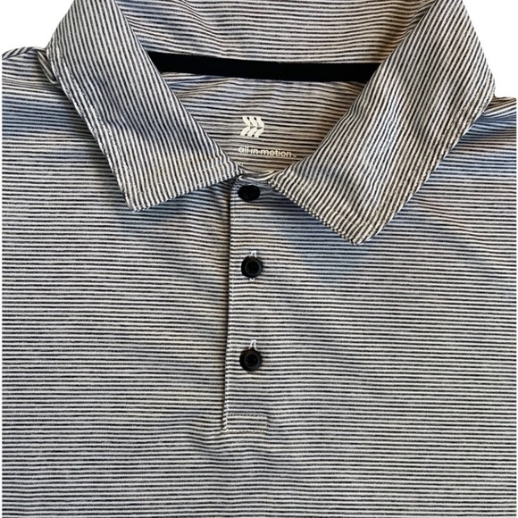 All in Motion Men's Short Sleeve Polo Shirt Navy White Striped Size XL - Picture 5 of 5